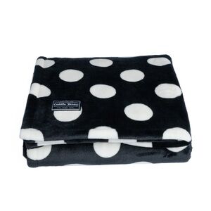 Lug Cuddle Throw Blanket Black Large Dot NWT